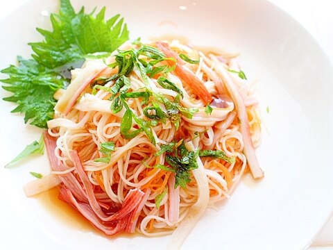 ニンジンでボリュームアップ！素麺の麺つゆジュレがけ